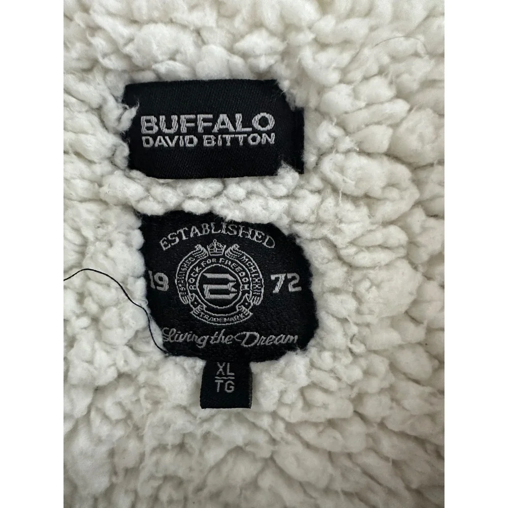 Buffalo David Bitton Mens Sherpa Lined Zip Up Hoodie Marled Grey XL